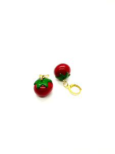 Tomato charm earrings