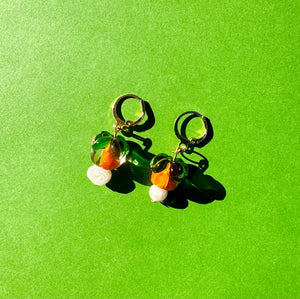 persimmon pearl earrings