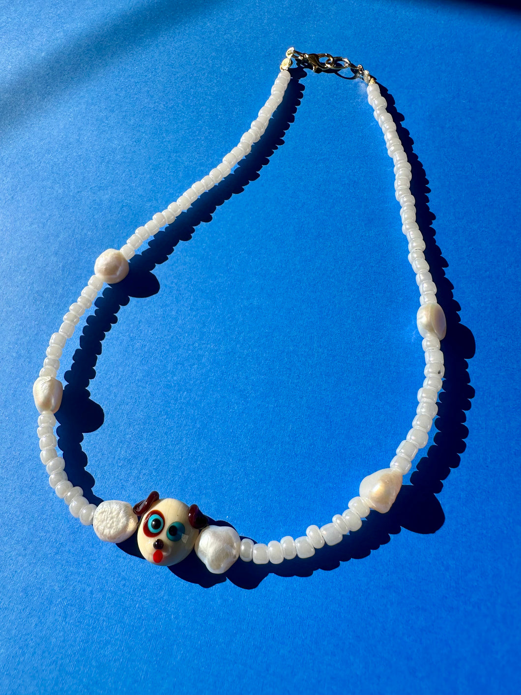 mixed bead necklace- puppy