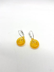 small smiley hoops- yellow