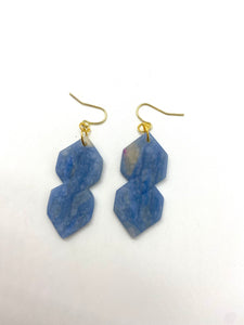 cool S earrings/ blue quartz