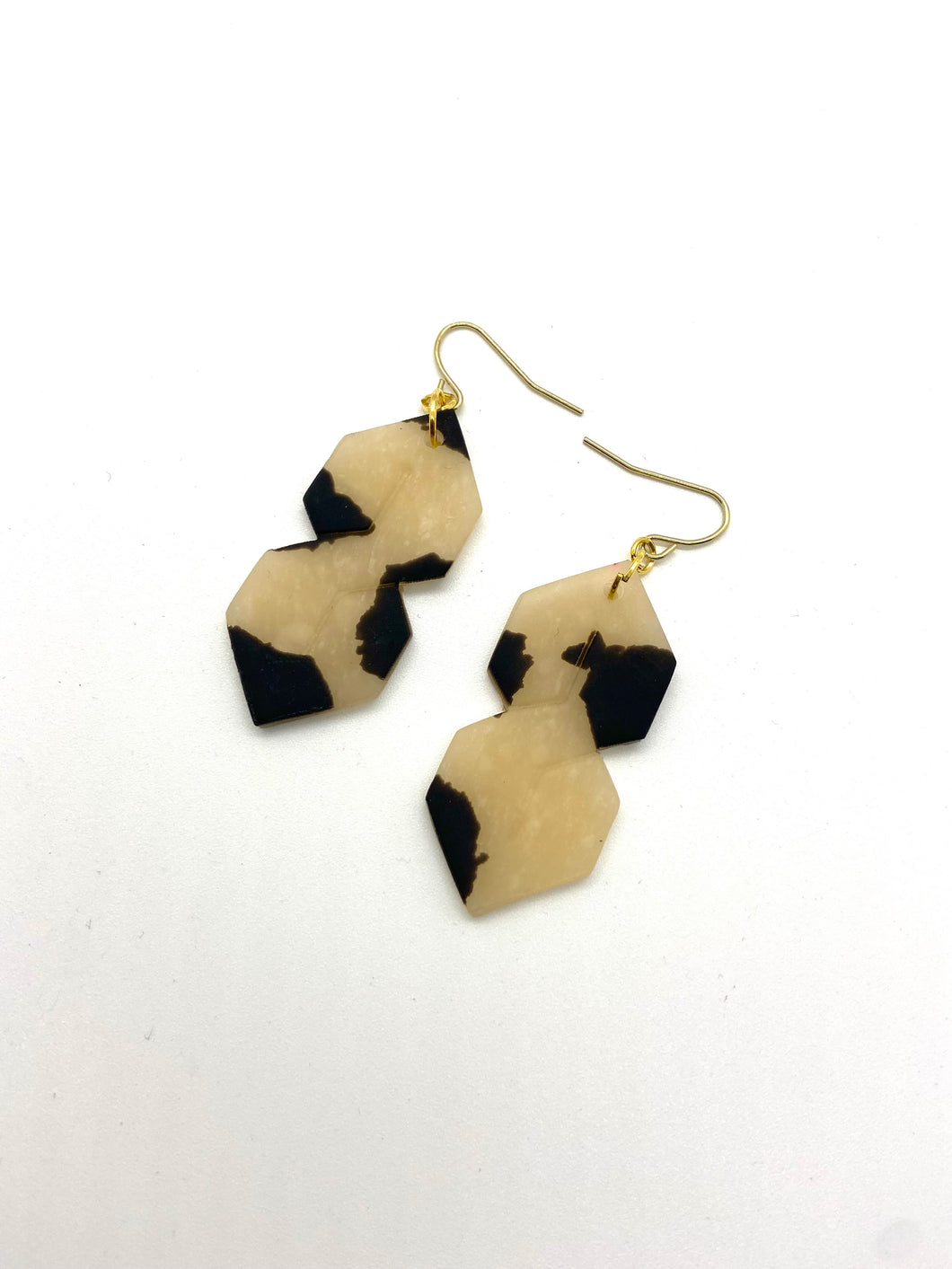 Cowprint cool S earrings/ black