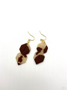 Cowprint cool S earrings/ brown