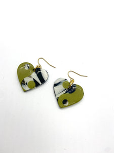 yin yang hearts- green and marble