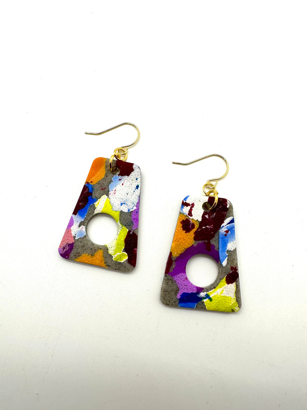 Clay collage earrings